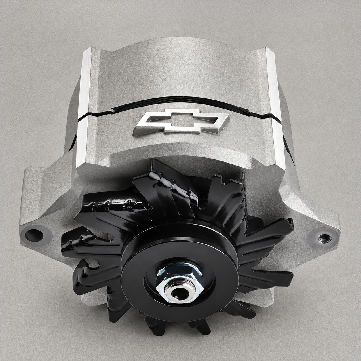Gray Crinkle with Raised/Machined Bowtie Emblem - Part #141-149