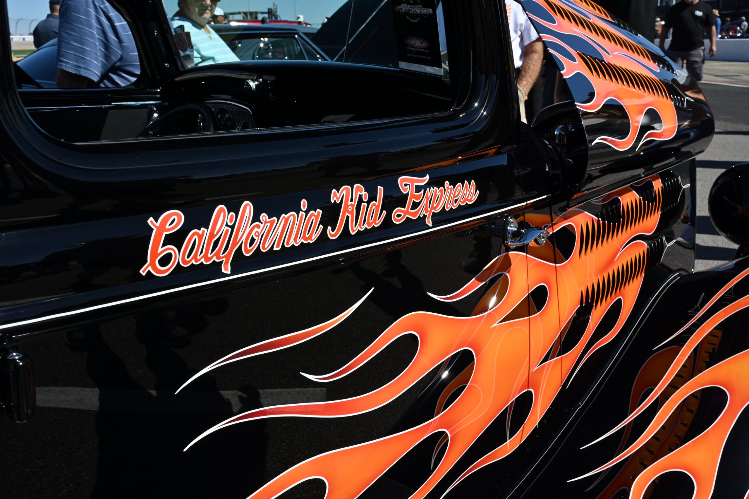 Axalta Super Jet Black paint with flames inspired by the original California Kid, a 347ci Ford crate engine, and Borla eight-stack injection round out this flawless tribute, proving Pete & Jakes’ craftsmanship and vision are second to none.